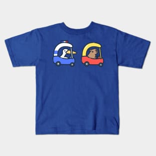 capybara and pelican car chase Kids T-Shirt